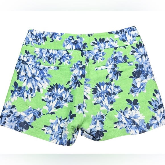J.Crew Linen Cotton Blend Floral Shorts Green Blue Size 00 - Picture 2 of 4
